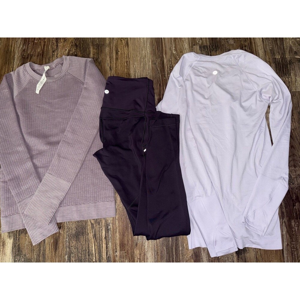 Lululemon Monochrome Mauve Bundle: Toasty Tech II + Rest Less & Swiftly Tops 4/6
